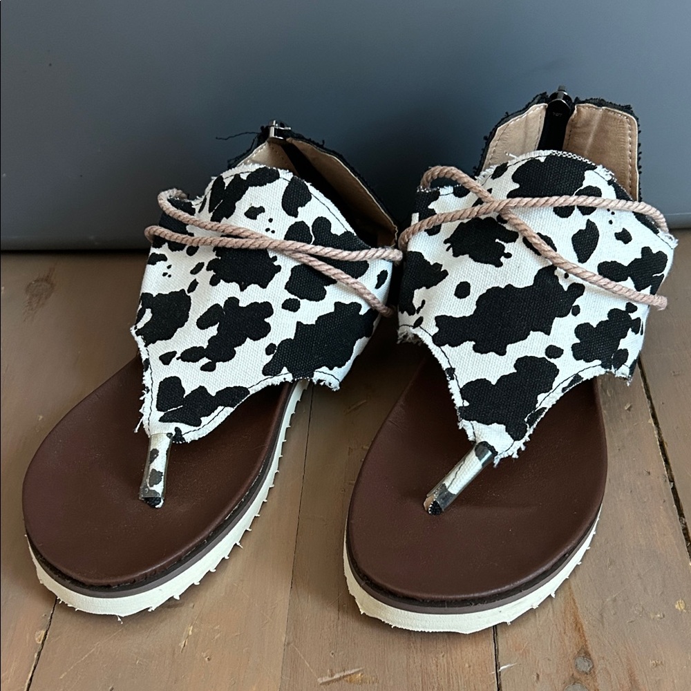 Stylish Kids Sandals with Cow Print